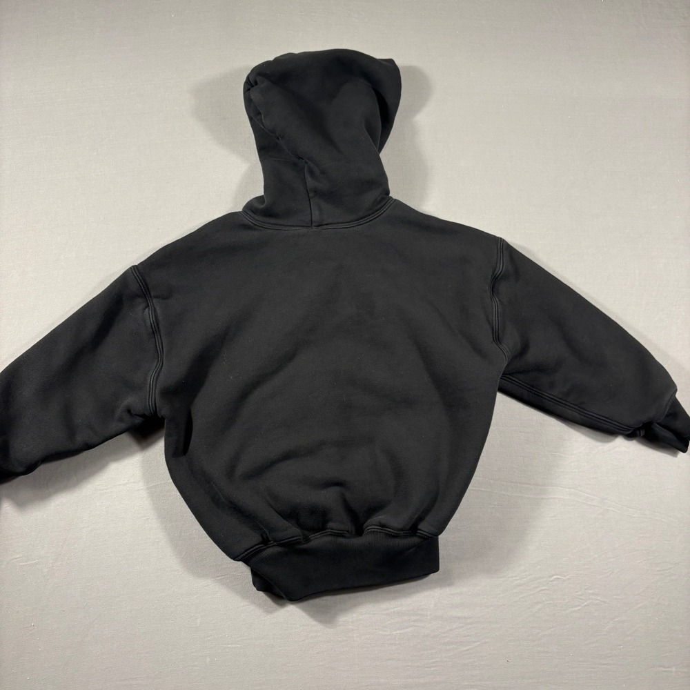Yeezy Gap Kids Dove Shrunken Hoodie Washed Black Fleece Sweatshirt Size S 6-7